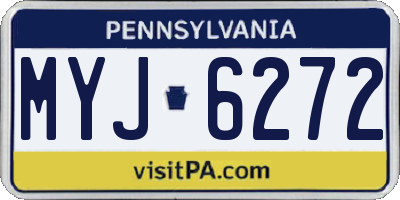 PA license plate MYJ6272