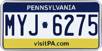 PA license plate MYJ6275