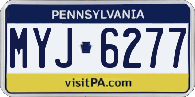 PA license plate MYJ6277