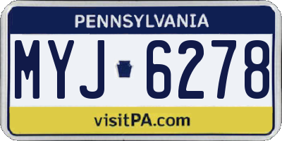 PA license plate MYJ6278