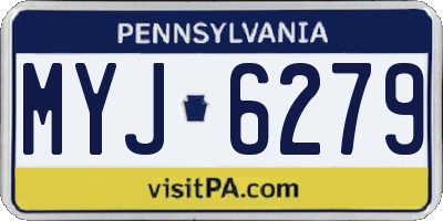 PA license plate MYJ6279