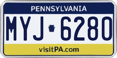 PA license plate MYJ6280