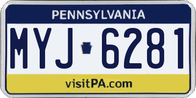 PA license plate MYJ6281