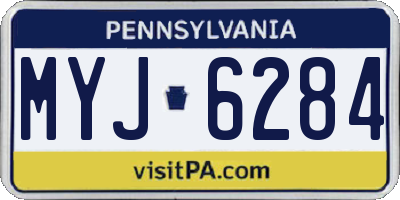 PA license plate MYJ6284