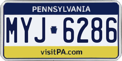 PA license plate MYJ6286
