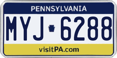 PA license plate MYJ6288