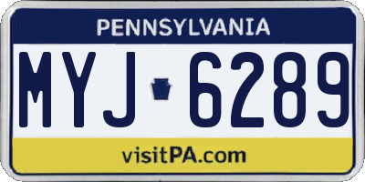 PA license plate MYJ6289