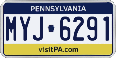 PA license plate MYJ6291
