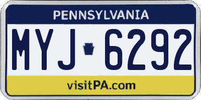 PA license plate MYJ6292