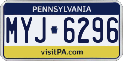 PA license plate MYJ6296