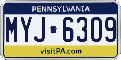 PA license plate MYJ6309