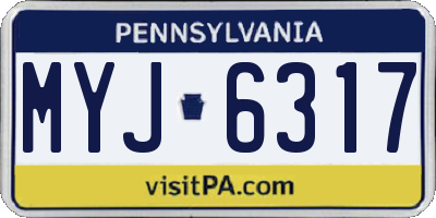 PA license plate MYJ6317