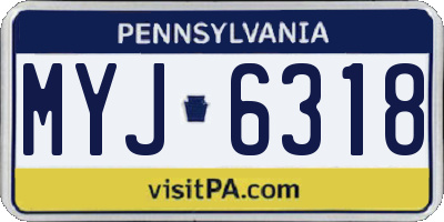 PA license plate MYJ6318