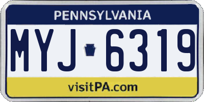 PA license plate MYJ6319