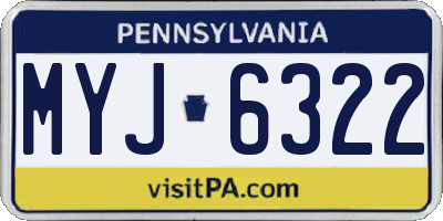 PA license plate MYJ6322