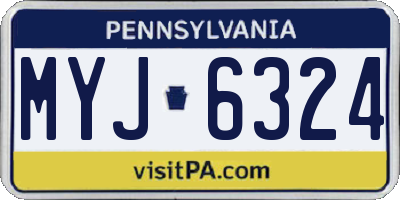 PA license plate MYJ6324