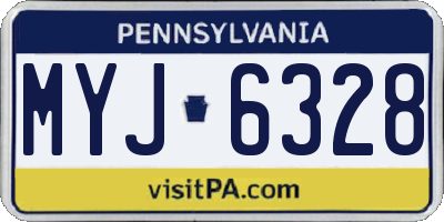 PA license plate MYJ6328