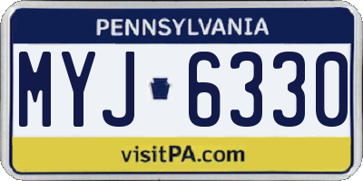 PA license plate MYJ6330
