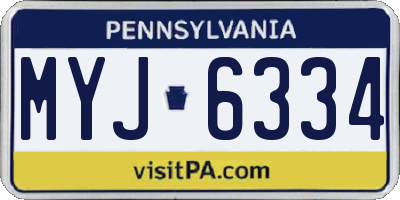 PA license plate MYJ6334