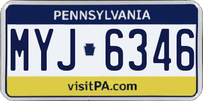 PA license plate MYJ6346