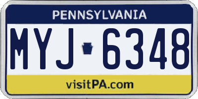 PA license plate MYJ6348