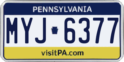 PA license plate MYJ6377