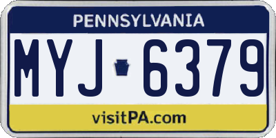 PA license plate MYJ6379