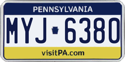 PA license plate MYJ6380