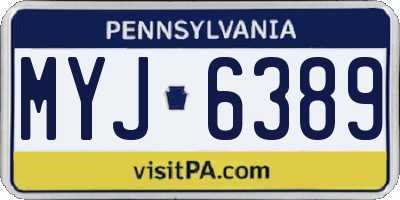 PA license plate MYJ6389