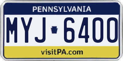 PA license plate MYJ6400