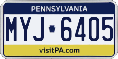 PA license plate MYJ6405