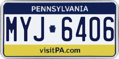 PA license plate MYJ6406