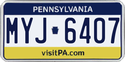 PA license plate MYJ6407