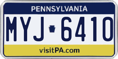 PA license plate MYJ6410