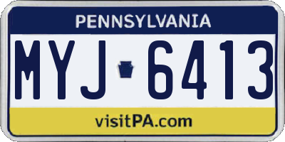 PA license plate MYJ6413