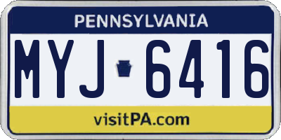 PA license plate MYJ6416