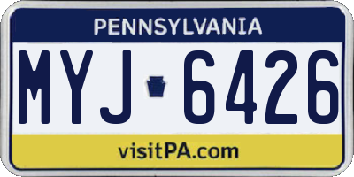 PA license plate MYJ6426