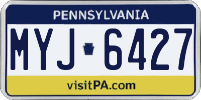 PA license plate MYJ6427