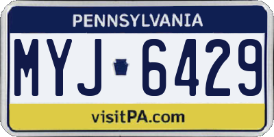 PA license plate MYJ6429