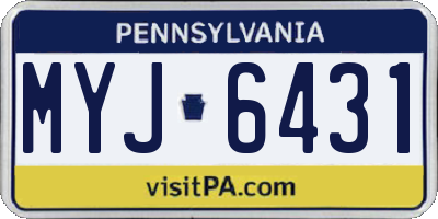 PA license plate MYJ6431