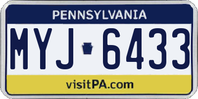 PA license plate MYJ6433