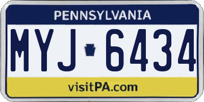PA license plate MYJ6434
