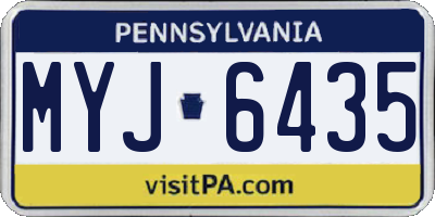 PA license plate MYJ6435