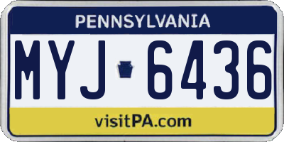 PA license plate MYJ6436