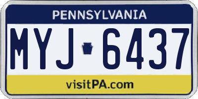 PA license plate MYJ6437