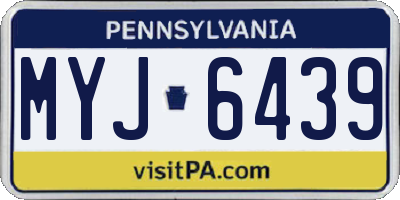 PA license plate MYJ6439