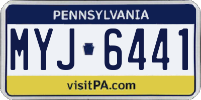 PA license plate MYJ6441