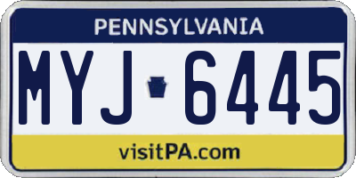 PA license plate MYJ6445