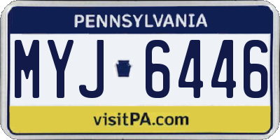 PA license plate MYJ6446