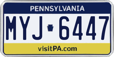 PA license plate MYJ6447